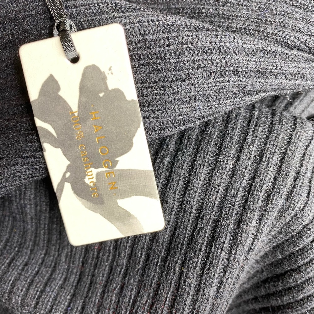 NWT Halogen 100% cashmere scarf wrap black - Picture 4 of 8